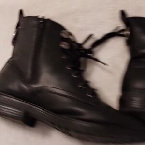 Black Lace-Up Ankle Boots